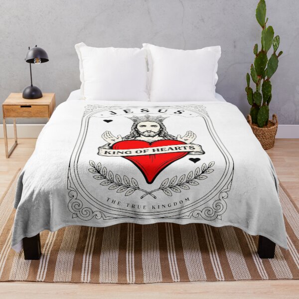 Item preview, Jesus King of Hearts Sacred Kingdom Illustration designed and sold by OlizaPrint.