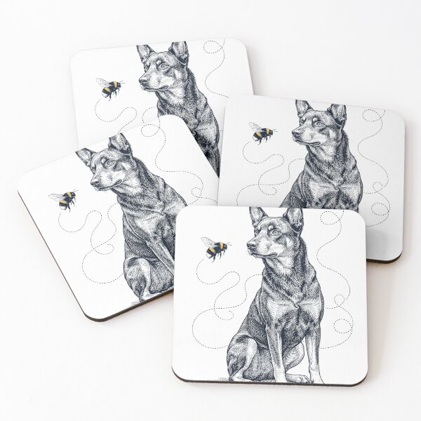 Item preview, Australian Kelpie Bumble Bee Honeybee Dog Lover designed and sold by Kimberley King Art  King Art.