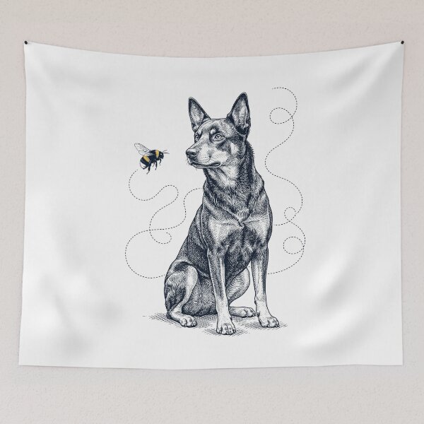 Item preview, Australian Kelpie Bumble Bee Honeybee Dog Lover designed and sold by Kimberley King Art  King Art.