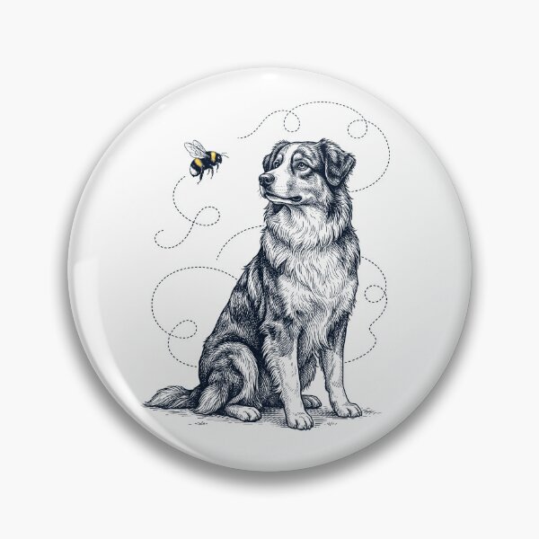 Item preview, Australian Shepherd Bumble Bee Honeybee Dog Lover designed and sold by Kimberley King Art  King Art.