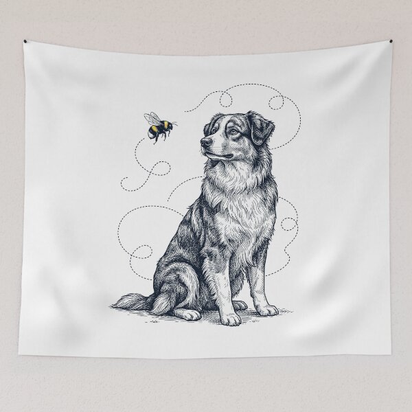 Item preview, Australian Shepherd Bumble Bee Honeybee Dog Lover designed and sold by Kimberley King Art  King Art.