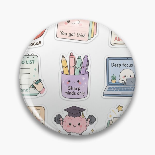 Item preview, Cute Kawaii Study Motivation Sticker Pack Nine Designs designed and sold by Julixykat.