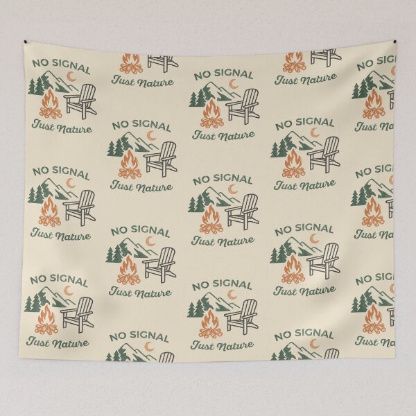 Item preview, No Signal, Just Nature – Retro Camping & Outdoor Adventure Design designed and sold by niclothing.