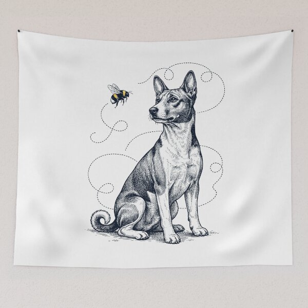 Item preview, Basenji Bumble Bee Honeybee Dog Lover designed and sold by Kimberley King Art  King Art.