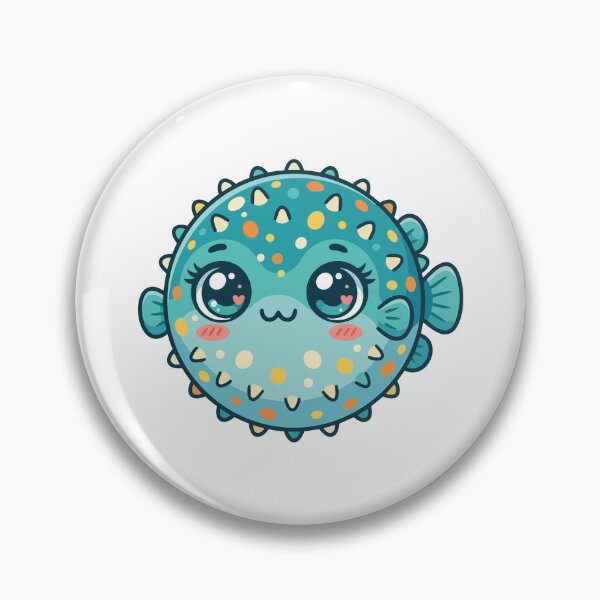 Item preview, Cute Spherical Pufferfish Kawaii Ocean Art designed and sold by ArcApparel2020.