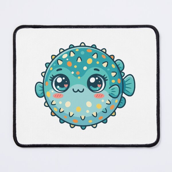 Item preview, Cute Spherical Pufferfish Kawaii Ocean Art designed and sold by ArcApparel2020.