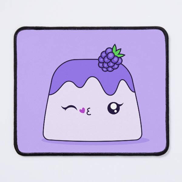 Item preview, Cute Kawaii Blackberry Pudding Dessert Character Illustration Design designed and sold by CozyLittleShop.
