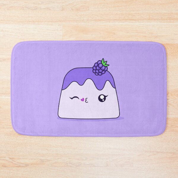 Item preview, Cute Kawaii Blackberry Pudding Dessert Character Illustration Design designed and sold by CozyLittleShop.
