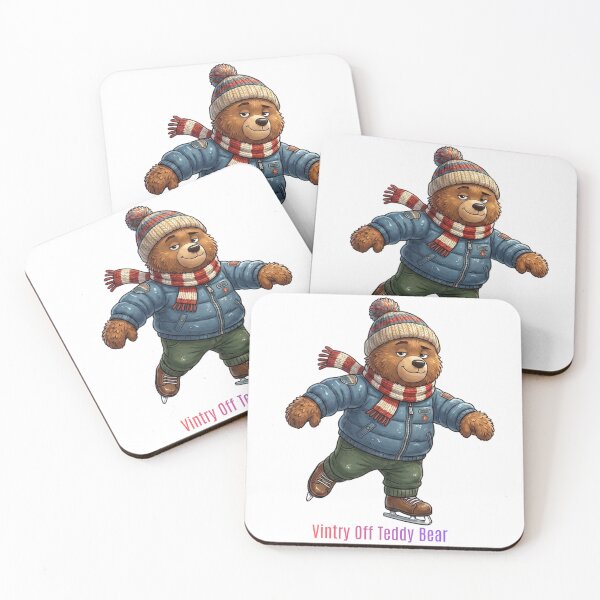 Item preview, Vintage Teddy Bear Ice Skating Winter Apparel designed and sold by VintryOff.