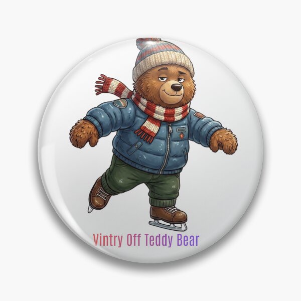 Item preview, Vintage Teddy Bear Ice Skating Winter Apparel designed and sold by VintryOff.