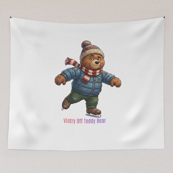 Item preview, Vintage Teddy Bear Ice Skating Winter Apparel designed and sold by VintryOff.