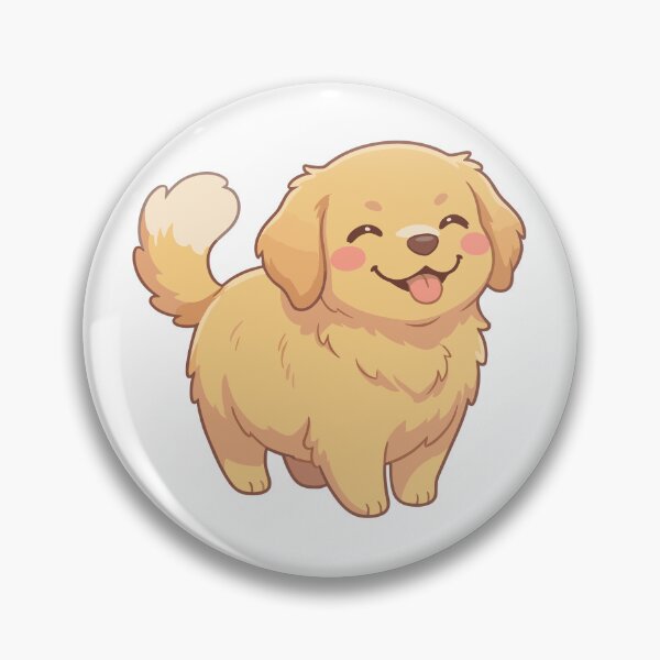 Item preview, Kawaii Happy Golden Retriever Sticker — Chubby Joy Dog, Soft Japanese Flat Design designed and sold by ElhamiStudio.
