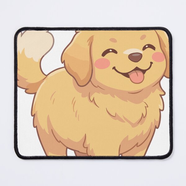 Item preview, Kawaii Happy Golden Retriever Sticker — Chubby Joy Dog, Soft Japanese Flat Design designed and sold by ElhamiStudio.