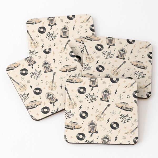 Item preview, Rock and Roll Wallpaper Retro 1950s Music Pattern designed and sold by Hookesmode.
