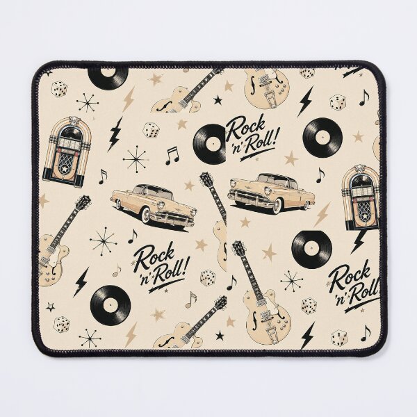 Item preview, Rock and Roll Wallpaper Retro 1950s Music Pattern designed and sold by Hookesmode.