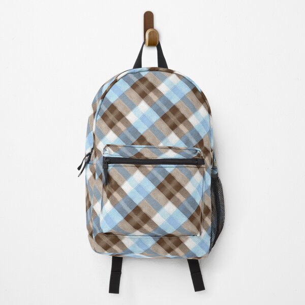 Item preview, Small Scale Blue And Brown Diagonal Gingham Pattern designed and sold by igraphixart.