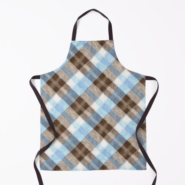 Item preview, Small Scale Blue And Brown Diagonal Gingham Pattern designed and sold by igraphixart.