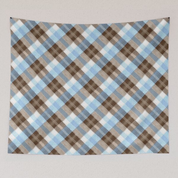 Item preview, Small Scale Blue And Brown Diagonal Gingham Pattern designed and sold by igraphixart.