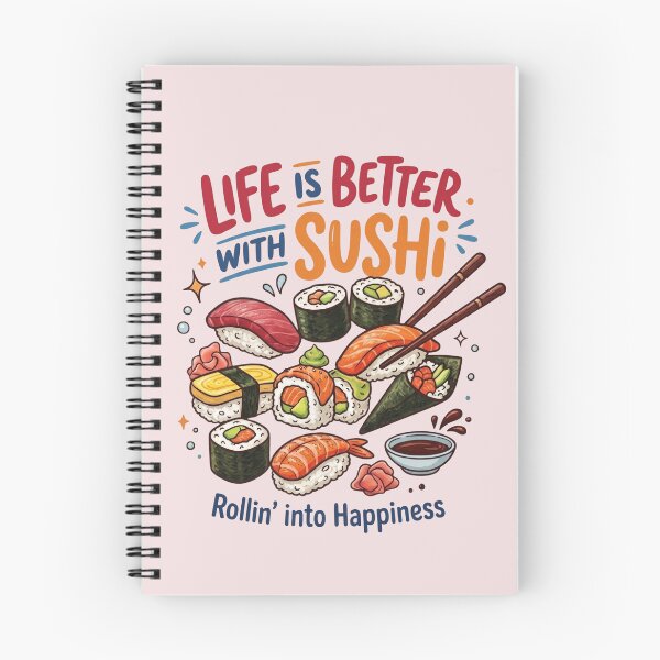 Item preview, Life is Better With Sushi - Cute Kawaii Food & Rollin' Into Happiness designed and sold by LevelUpLad.