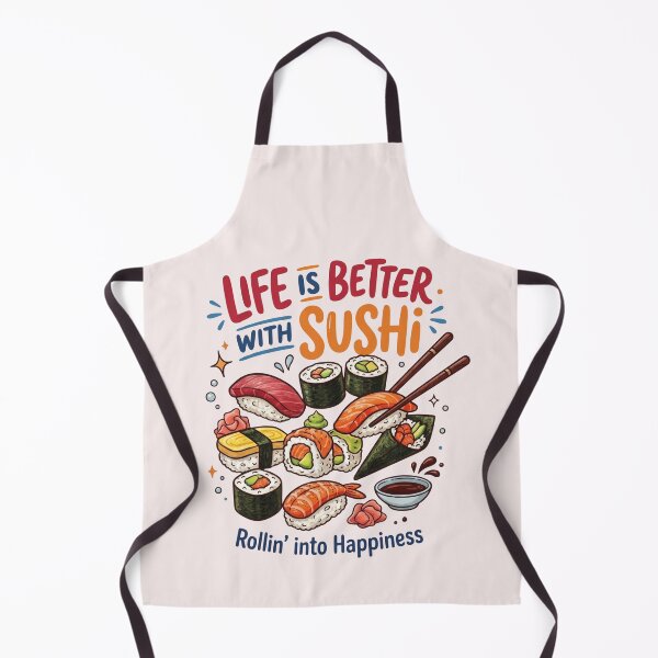 Item preview, Life is Better With Sushi - Cute Kawaii Food & Rollin' Into Happiness designed and sold by LevelUpLad.