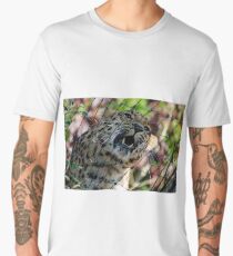 A Leopard behind the fence. Men's Premium T-Shirt