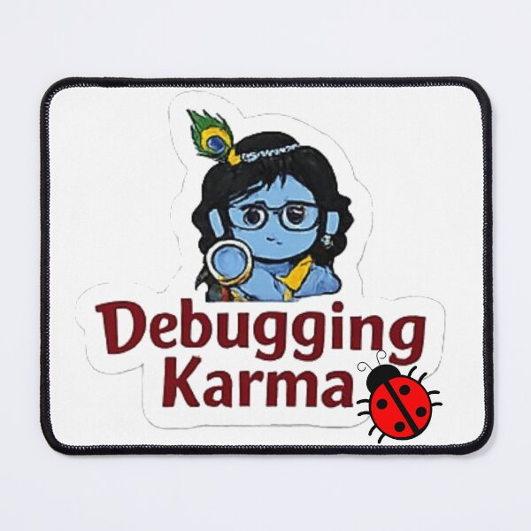 Item preview, Debugging Karma | Krishna Programmer Sticker designed and sold by BhaktiByte.