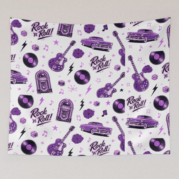 Item preview, Copy of Rock and Roll Wallpaper Retro 1950s Music Pattern designed and sold by Hookesmode.