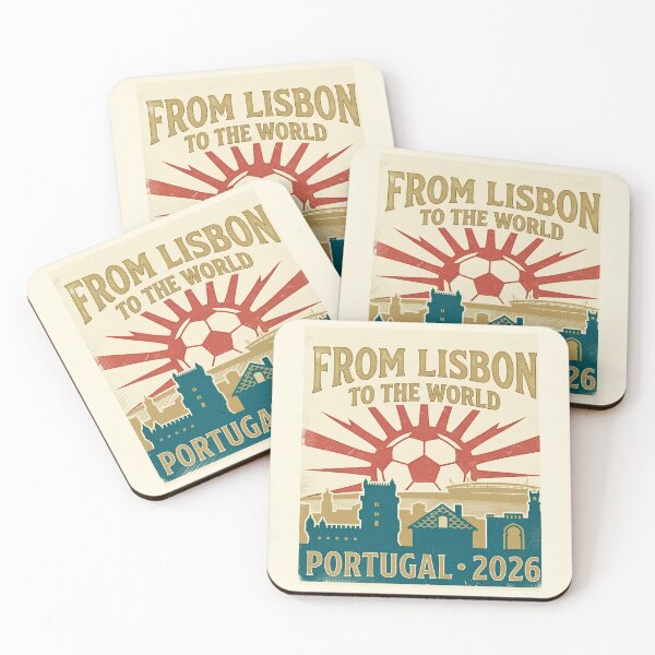 Item preview, Portugal Football Vintage Travel Poster - From Lisbon To The World 2026 designed and sold by rebuZZ-Apparels-The Minimalistic Buzz.