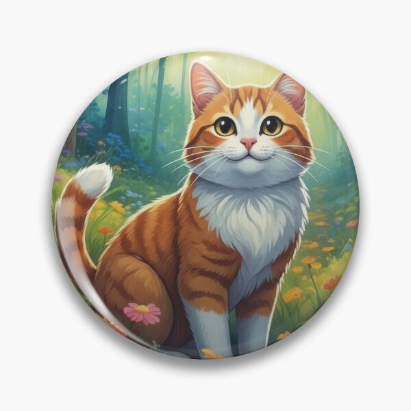 Item preview, Charming Orange Tabby Cat in Colorful Wildflowers designed and sold by Nick Seidel.