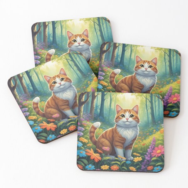 Item preview, Charming Orange Tabby Cat in Colorful Wildflowers designed and sold by Nick Seidel.