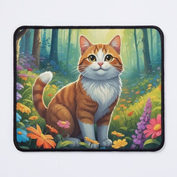 Item preview, Charming Orange Tabby Cat in Colorful Wildflowers designed and sold by Nick Seidel.