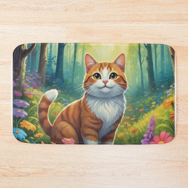 Item preview, Charming Orange Tabby Cat in Colorful Wildflowers designed and sold by Nick Seidel.