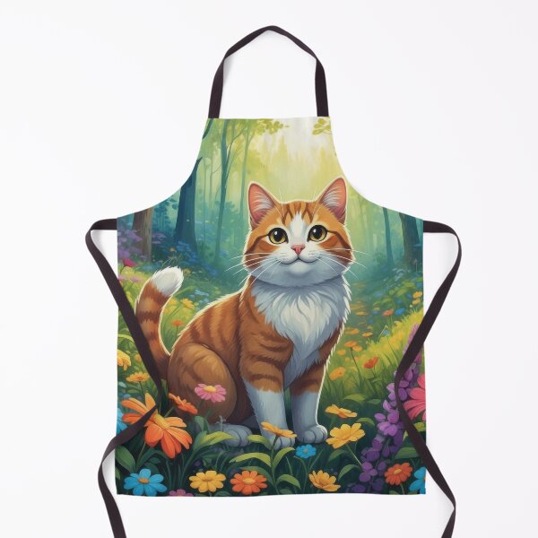 Item preview, Charming Orange Tabby Cat in Colorful Wildflowers designed and sold by Nick Seidel.
