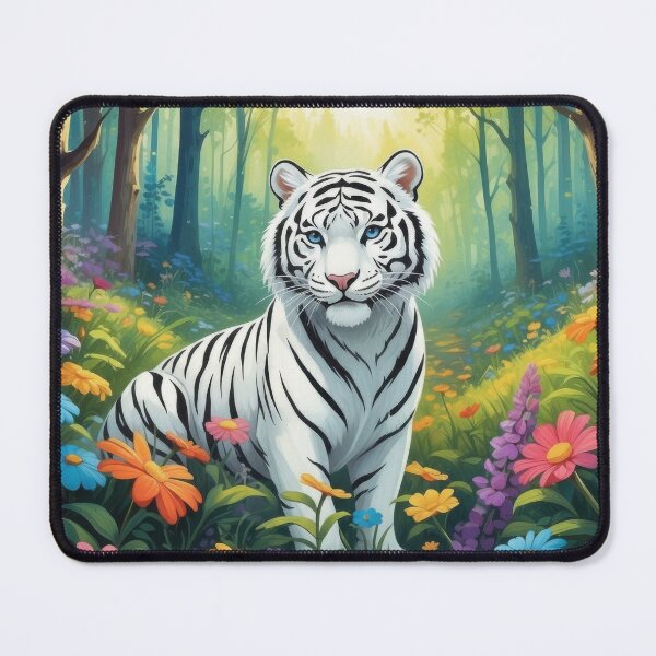 Item preview, Majestic White Tiger in Blooming Forest designed and sold by Nick Seidel.