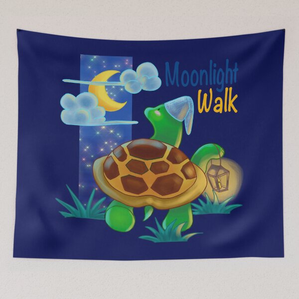 Item preview, Tortoise in a lovely moonlight walk designed and sold by Konopikyu.