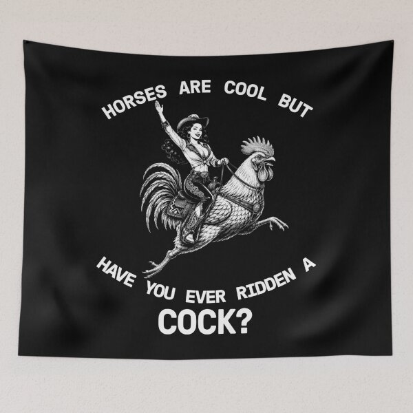 Item preview, Horses Are Cool Rooster Cowgirl Humor designed and sold by Victor Shadehorn.