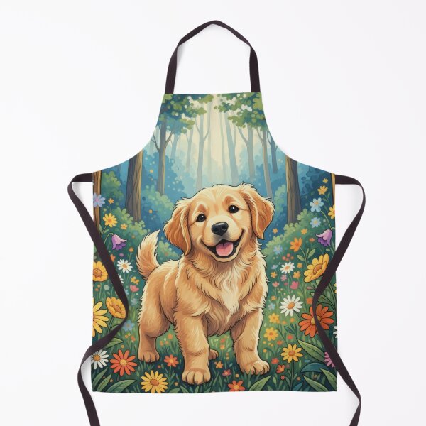 Item preview, Cute Golden Retriever in Flower Field designed and sold by Nick Seidel.