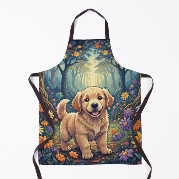 Item preview, Happy Puppy in Floral Forest Scene designed and sold by Nick Seidel.