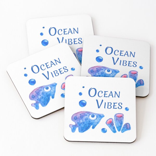 Item preview, Ocean Vibes Watercolor art hand drawn designed and sold by Deepness2023.