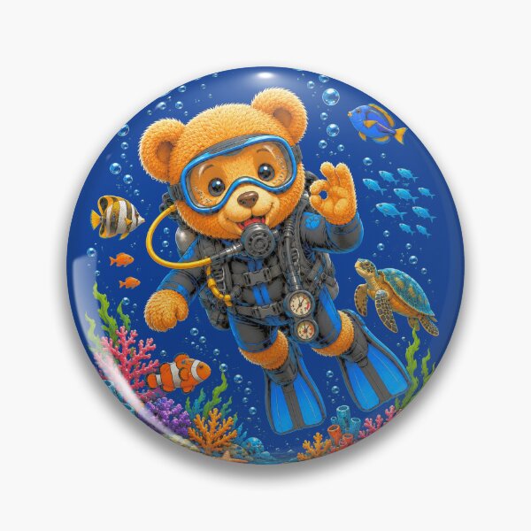 Item preview, Cute Scuba Diver Teddy Bear Ocean Adventure Shapes Mania designed and sold by Shapes-Mania.