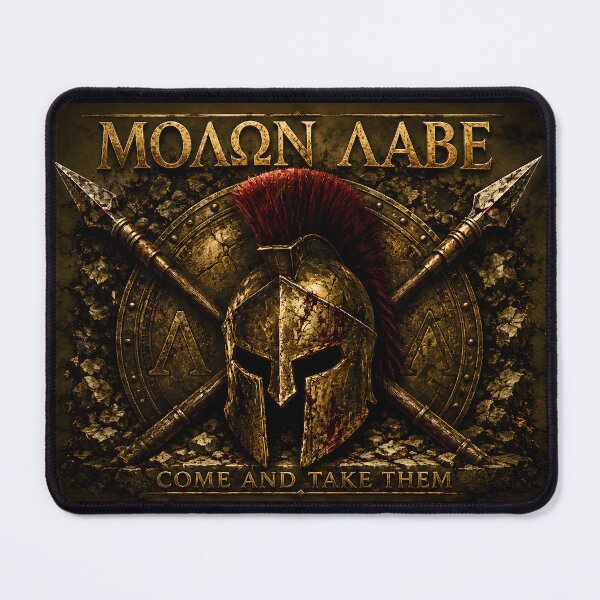 Item preview, Molon Labe Spartan Warrior Poster | Ancient Greek Helmet | Come and Take Them Art designed and sold by RockyLambda.