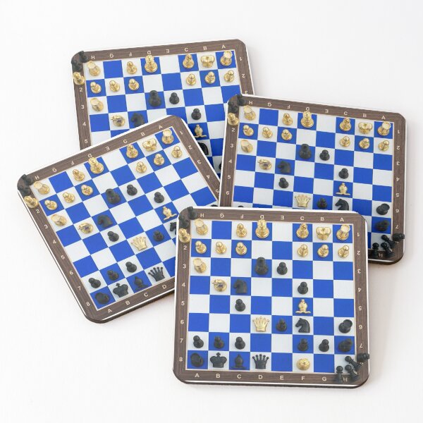 Item preview, Royal Blue and Gold Chess Board Art designed and sold by ovidiuboc.