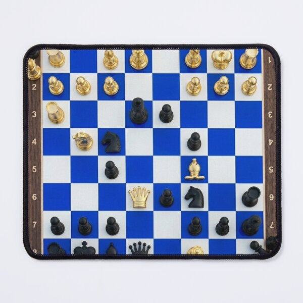Item preview, Royal Blue and Gold Chess Board Art designed and sold by ovidiuboc.