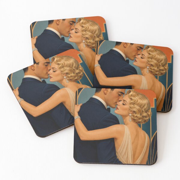 Item preview, Wall Art - Postcard - Deco Romance – Vintage Glamour Embrace designed and sold by ForeverPrintsOK.
