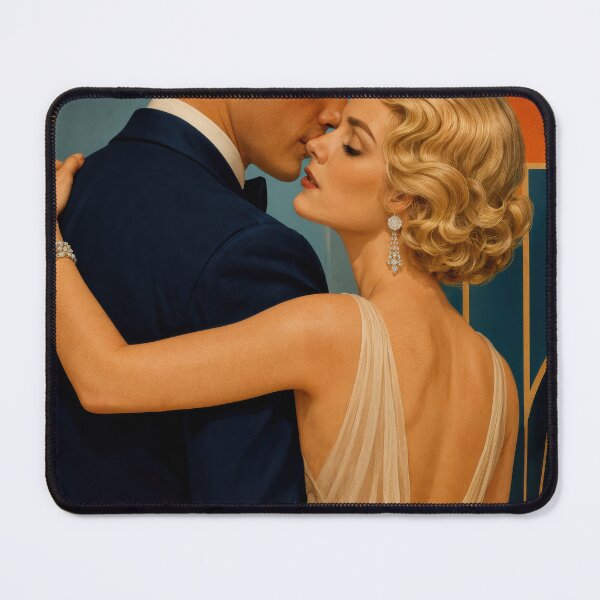 Item preview, Wall Art - Postcard - Deco Romance – Vintage Glamour Embrace designed and sold by ForeverPrintsOK.