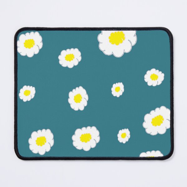 Item preview, little daisies over teal blue designed and sold by SrihithaStudio.