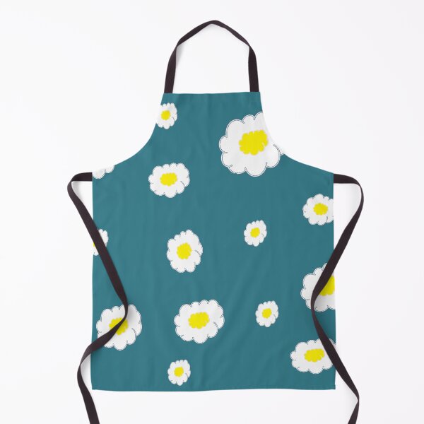 Item preview, little daisies over teal blue designed and sold by SrihithaStudio.