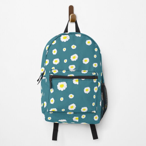 Item preview, little daisies over teal blue designed and sold by SrihithaStudio.
