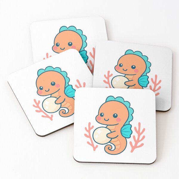 Item preview, Treasure Within Seahorse - Kawaii Ocean Sticker designed and sold by foryouandyours.