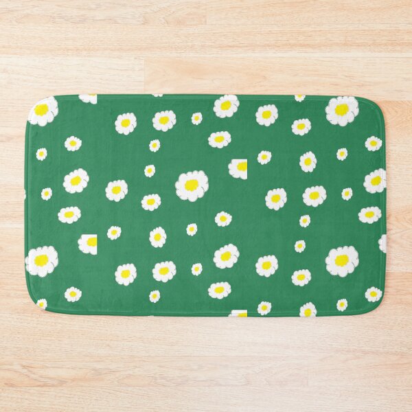 Item preview, little daisies over dark sea green designed and sold by SrihithaStudio.